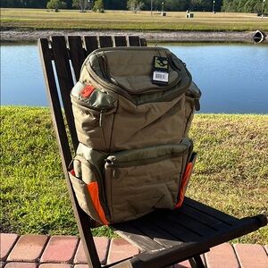 Skullcandy Green and Orange Outdoor Backpack